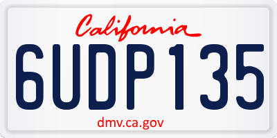 CA license plate 6UDP135