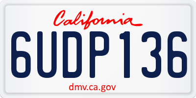 CA license plate 6UDP136