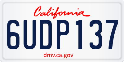 CA license plate 6UDP137