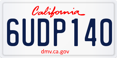 CA license plate 6UDP140