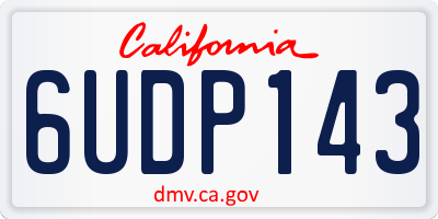 CA license plate 6UDP143