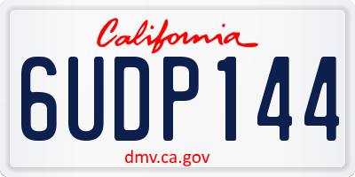 CA license plate 6UDP144