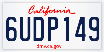 CA license plate 6UDP149