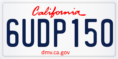 CA license plate 6UDP150