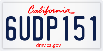 CA license plate 6UDP151