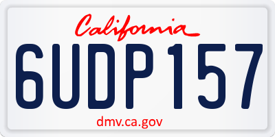 CA license plate 6UDP157
