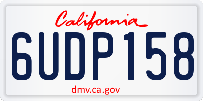 CA license plate 6UDP158