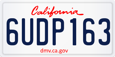 CA license plate 6UDP163
