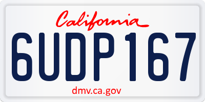 CA license plate 6UDP167
