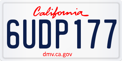 CA license plate 6UDP177