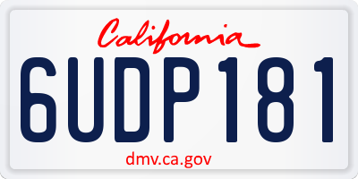 CA license plate 6UDP181