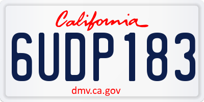 CA license plate 6UDP183