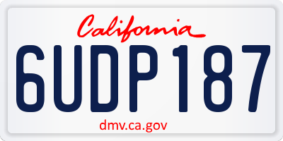 CA license plate 6UDP187