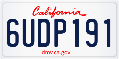 CA license plate 6UDP191