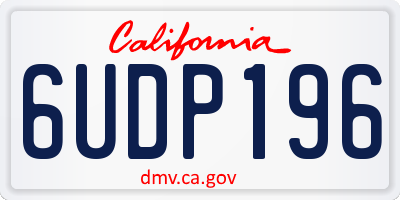 CA license plate 6UDP196