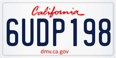 CA license plate 6UDP198