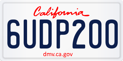 CA license plate 6UDP200