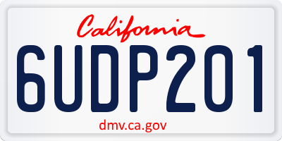 CA license plate 6UDP201