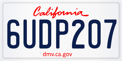 CA license plate 6UDP207