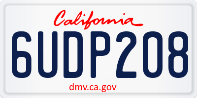 CA license plate 6UDP208
