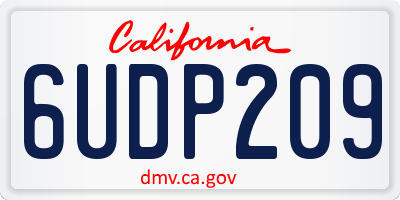 CA license plate 6UDP209