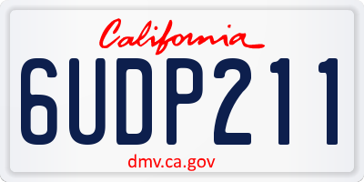 CA license plate 6UDP211