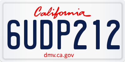CA license plate 6UDP212