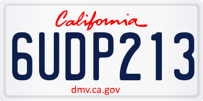 CA license plate 6UDP213