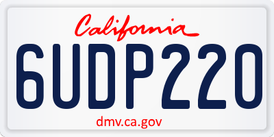 CA license plate 6UDP220