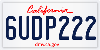 CA license plate 6UDP222