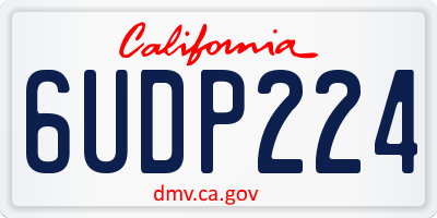 CA license plate 6UDP224