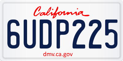 CA license plate 6UDP225