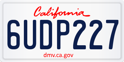 CA license plate 6UDP227