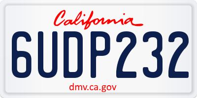 CA license plate 6UDP232