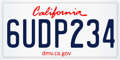 CA license plate 6UDP234