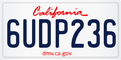 CA license plate 6UDP236