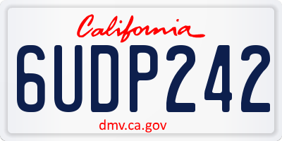 CA license plate 6UDP242