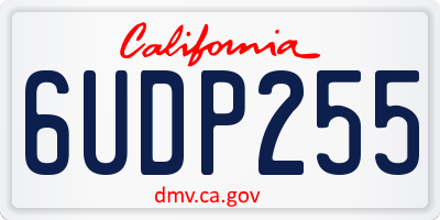 CA license plate 6UDP255
