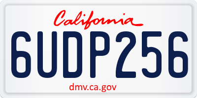 CA license plate 6UDP256