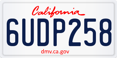 CA license plate 6UDP258