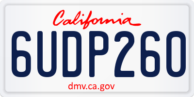CA license plate 6UDP260