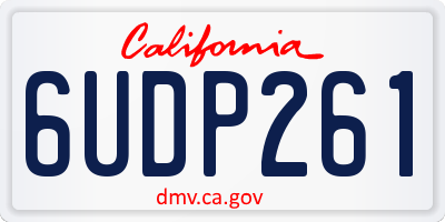 CA license plate 6UDP261