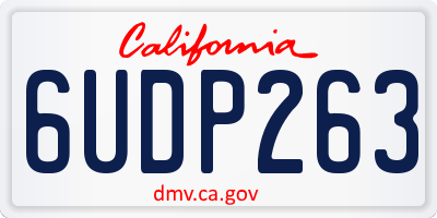 CA license plate 6UDP263