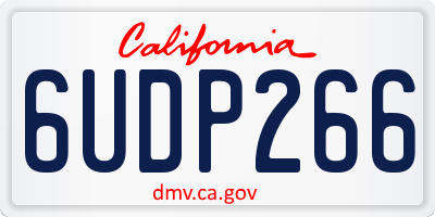 CA license plate 6UDP266