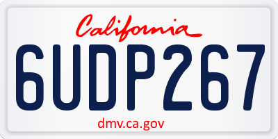 CA license plate 6UDP267