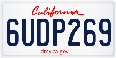 CA license plate 6UDP269