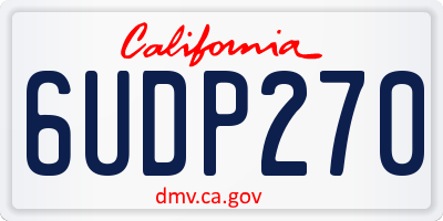 CA license plate 6UDP270