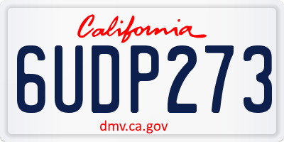 CA license plate 6UDP273