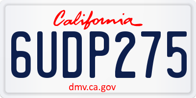 CA license plate 6UDP275
