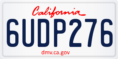 CA license plate 6UDP276